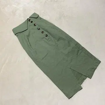 OA2852 [] 스커트 [S] 하이웨스트 종아리 기장 슬릿 밴딩