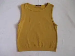 슬리브리스 니트탑 머스타드