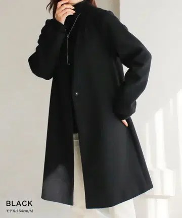 Social GIRL V넥 노카라 코트 블랙 M 사이즈