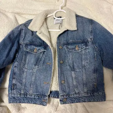 ZARA 보아 카라 부착 데님 자켓 L