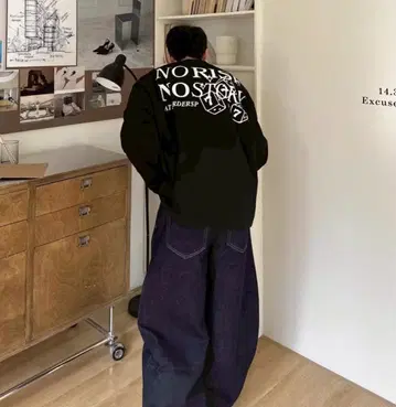 한국 스타일 와이드 데님 빅 루즈 팬츠 체형 커버 모드 스트릿 캐주얼