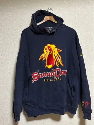 Snoop Dogg Jeans 후드 부착 후드티 네이비