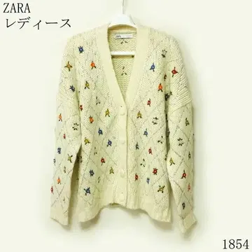 ZARA 꽃무늬 자수 가디건 빅 사이즈 S 새상품급 가슴 너비 66