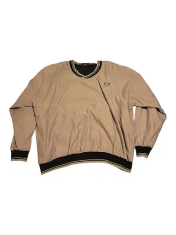 나일론 자켓 베이지 로고 자수