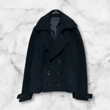 어반 리서치 더블 브레스트 피 코트 무지 블랙 38