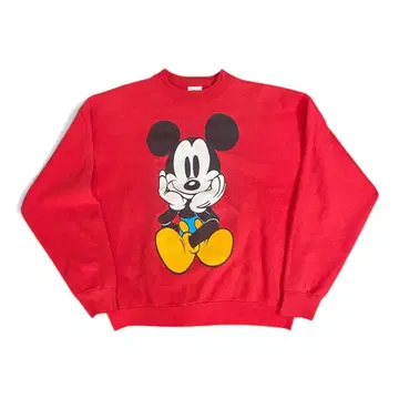 미키 & Co. 미키마우스 맨투맨 빨간색 파란색 빵 미키 XL