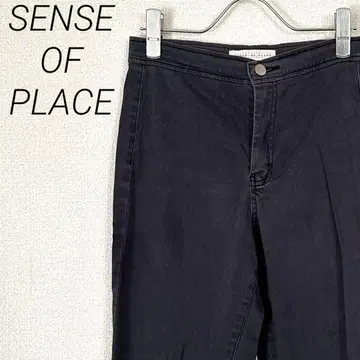 SENSE OF PLACE 데님 팬츠 스키니 밑단 집업 스트레치