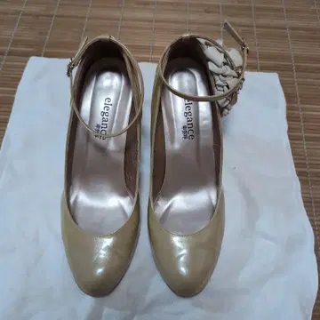 elegance 히미코 베이지 스트랩 하이힐