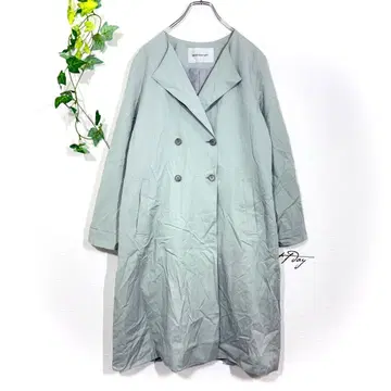 내추럴 뷰티 베이직 트렌치 더블 버튼 코트 (S) 민트 그린