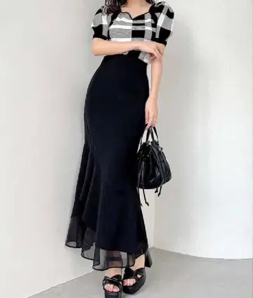 [ RESEXXY ] 시어 도킹 머메이드 스커트