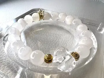 핑크 칼사이트 수정 하트 팔찌