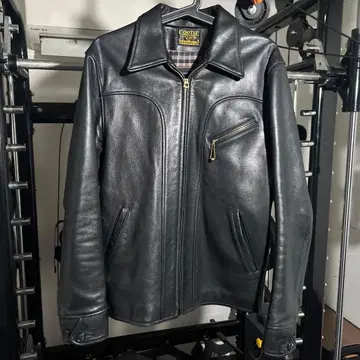 Cootie 블랙 가죽 싱글 라이더 자켓