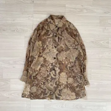 [ 레트로 구제 의류 ] 꽃무늬 자카드풍 오버 사이즈 셔츠 비침