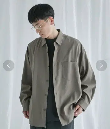 PUBLIC TOKYO 카키 오버 사이즈 셔츠