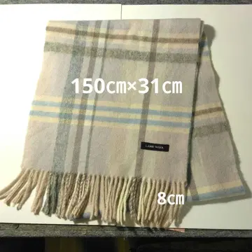 램스울 체크 무늬 머플러 150cm x 31cm