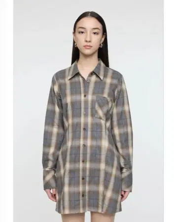 MOUSSY 체크 셔츠 드레스