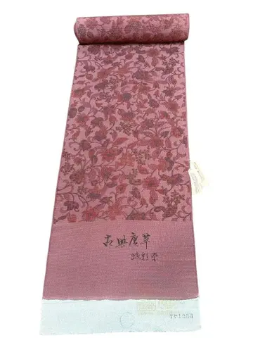 AY 새상품급 옷감 고전 당초 염색 깃털 길이 순수 실크