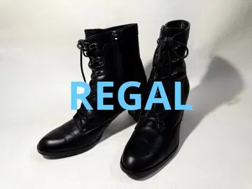 REGAL 사이드 지퍼 레이스업 부츠 가죽 블랙 [ 새상품급 ] 25.0