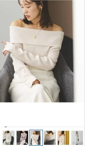 NOBLE 새상품급 노블 오프숄더 니트 화이트 오프숄