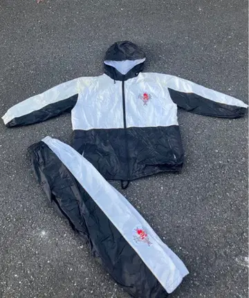 90s DV DEVIL 나일론 셋업 화이트 블랙 y2k archive