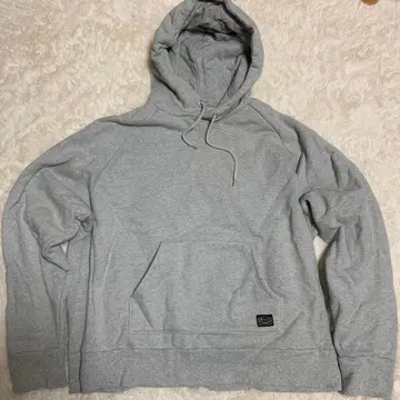 RVCA 그레이 후드 부착 후드티