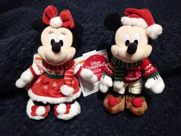 미키 미니 인형 배지 크리스마스 2024