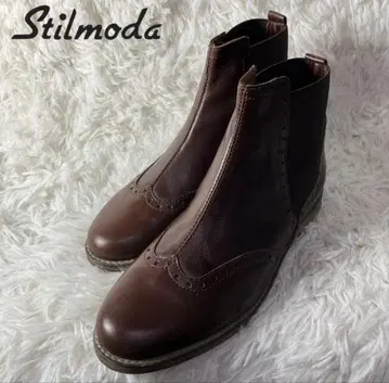 거의 미사용 이탈리아제 스틸모다 가죽 사이드 고어 부츠 39 24.5