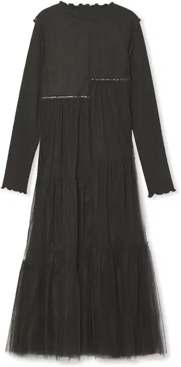 퍼퍼 골지 레이어드 세트 티어드 원피스