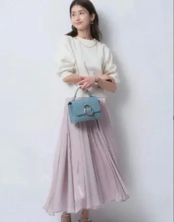 저스길리티 스파크 쉬폰 바닥 플레어 스커트 라메