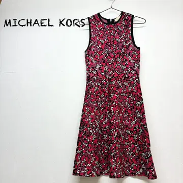 마이클코어스 슬리브리스 원피스 올 패턴 레드 계열 XS