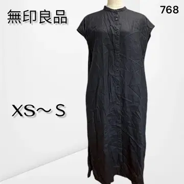 [ 무인양품 ] 린넨 프렌치 슬리브 롱 원피스 ( XS-S )