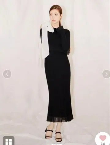 [1회 착용] SNIDEL 숄더 리본 아지메 니트 원피스