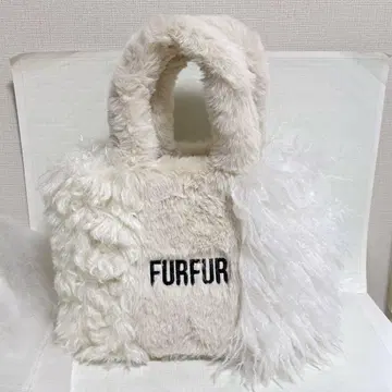 FURFUR 패치워크 에코 퍼 토트백 퍼 백 아이보리