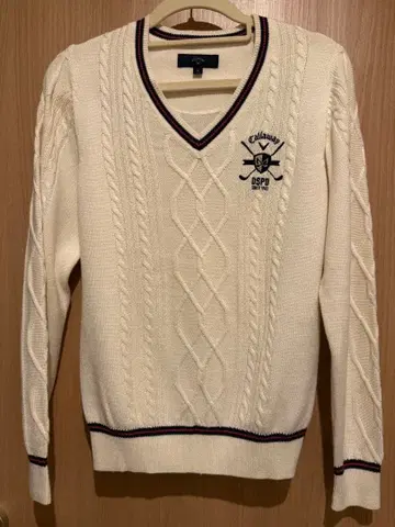 Callaway 케이블 니트 스웨터 아이보리