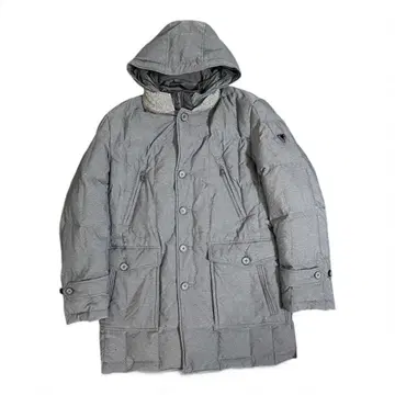 23구 PERTEX 그레이 다운 자켓 후드 부착