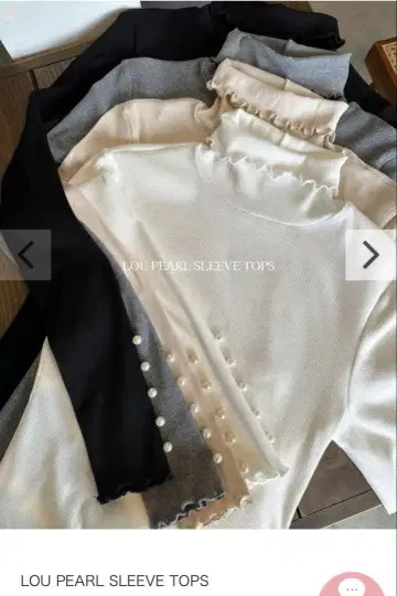 벌스데이 바쉬 터틀넥 펄 프릴 스카이블루