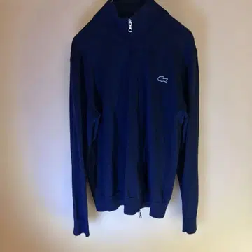 LACOSTE 파랑 악어 네이비 더블 집업 울 스웨터 S 사이즈