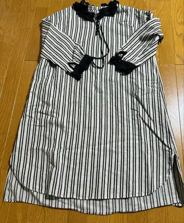 네스트로브 스트라이프 린넨 튜닉 원피스