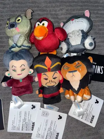 디즈니 빌런즈 미니 월즈 마스코트 봉제 인형 6종 세트