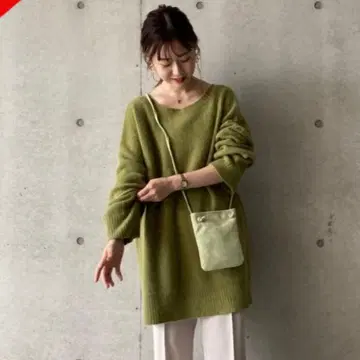 CAPRICIEUX L'EMAGE/라쿤 울 립 튜닉 피스타치오