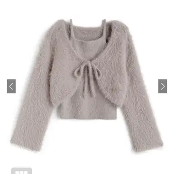 프릴 달린 리본 디자인 긴팔 니트