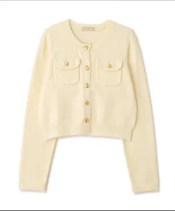 프론트 포켓 골드 버튼 니트 가디건