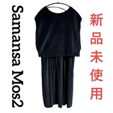 Samansa Mos2 앞뒤 착용 컷 벨로아 민소매 원피스/베스트