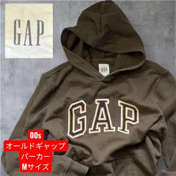 00s 올드 GAP 후드 부착 후드티 M 사이즈 올리브 그린