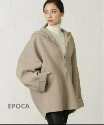 EPOCA*에포카 후드 부착 싱글 코트 40 핑크 베이지 계열