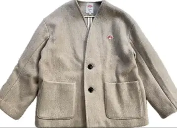 단톤 울 모사 노카라 V넥 자켓 38 베이지