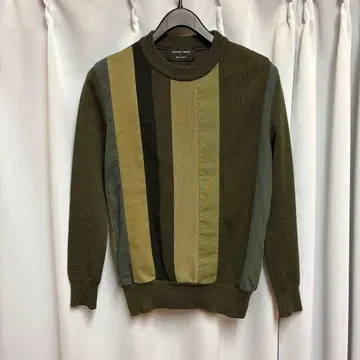 UNITED TOKYO 우메다 니트 절개 크루넥 그린