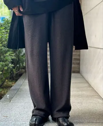 onegravity 울 파일 와이드 이지 리브 팬츠