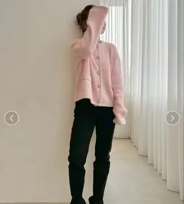 Mila Owen 알파카 니트 샤기 가디건 자켓