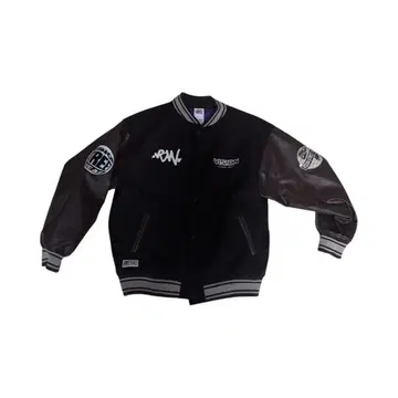 VISION 바시티 자켓 블랙/그레이